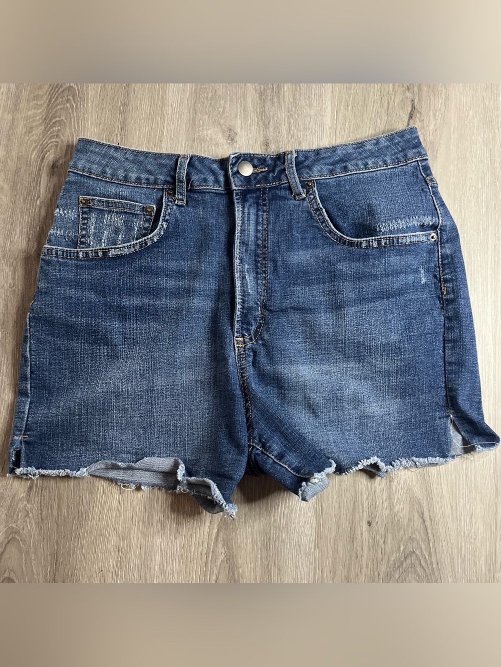 Nine Eight Shorts Womens 6 Blue Cut Off Distressed Frayed Approximately 28x3